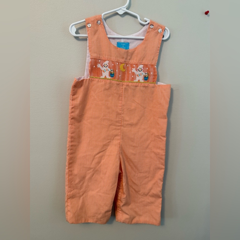Claire & Charlie Halloween Smocked Romper